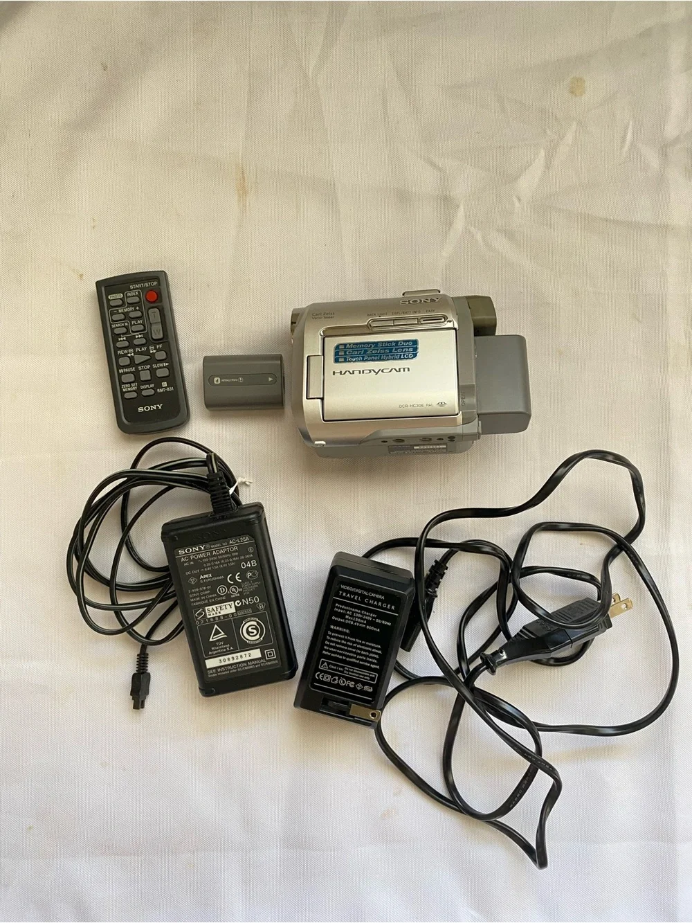 Sony DCR-HC30E Silver Handycam with Remote, Charger and Carry Case